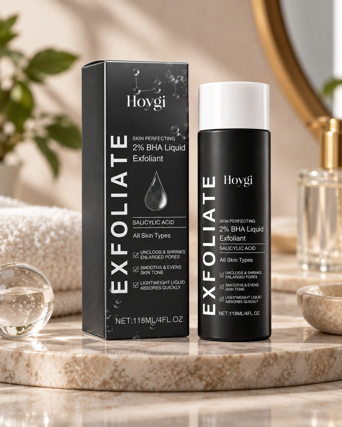 Textura del serum exfoliante de acido salicilico