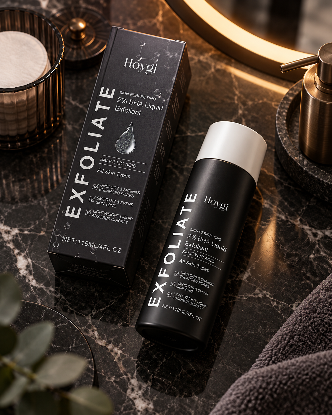 Serum exfoliante con acido salicilico para piel grasa y poros, KOYO