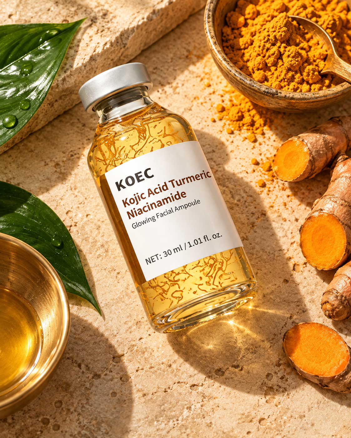 Textura del serum de acido kojico y niacinamida