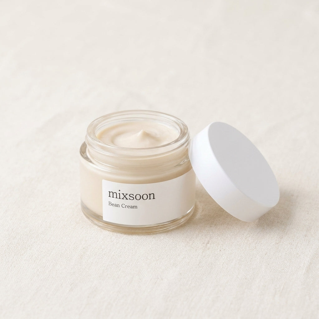 MIXSOON Bean Cream, tarro de cristal con la tapa al lado