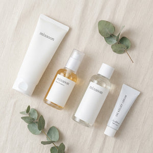 Los cuatro productos del kit vistos desde arriba